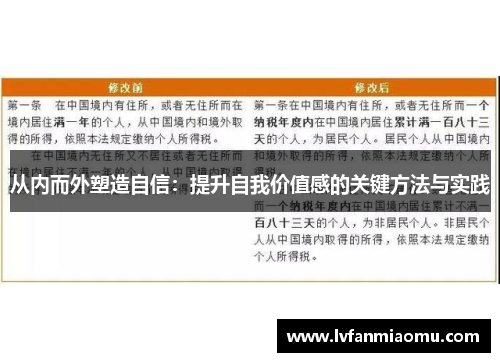从内而外塑造自信：提升自我价值感的关键方法与实践